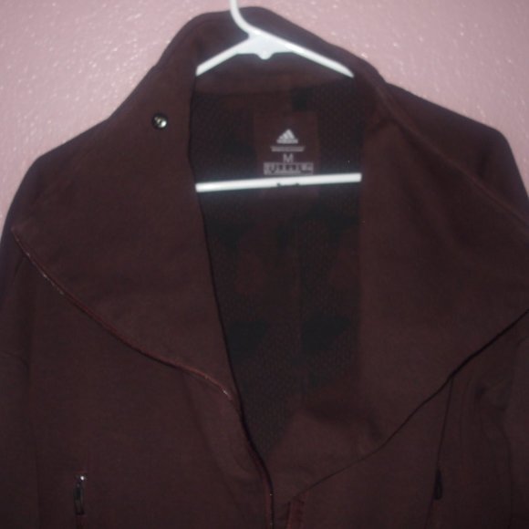 Adidas Stella McCartney Jacket Asymmetrical Burgundy Plum Heartracer Cross-fit - Picture 5 of 16